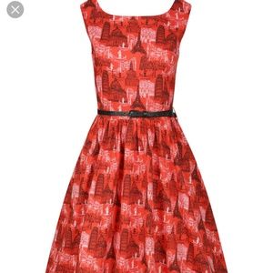 Lindy bop "Annie" red travel dress
